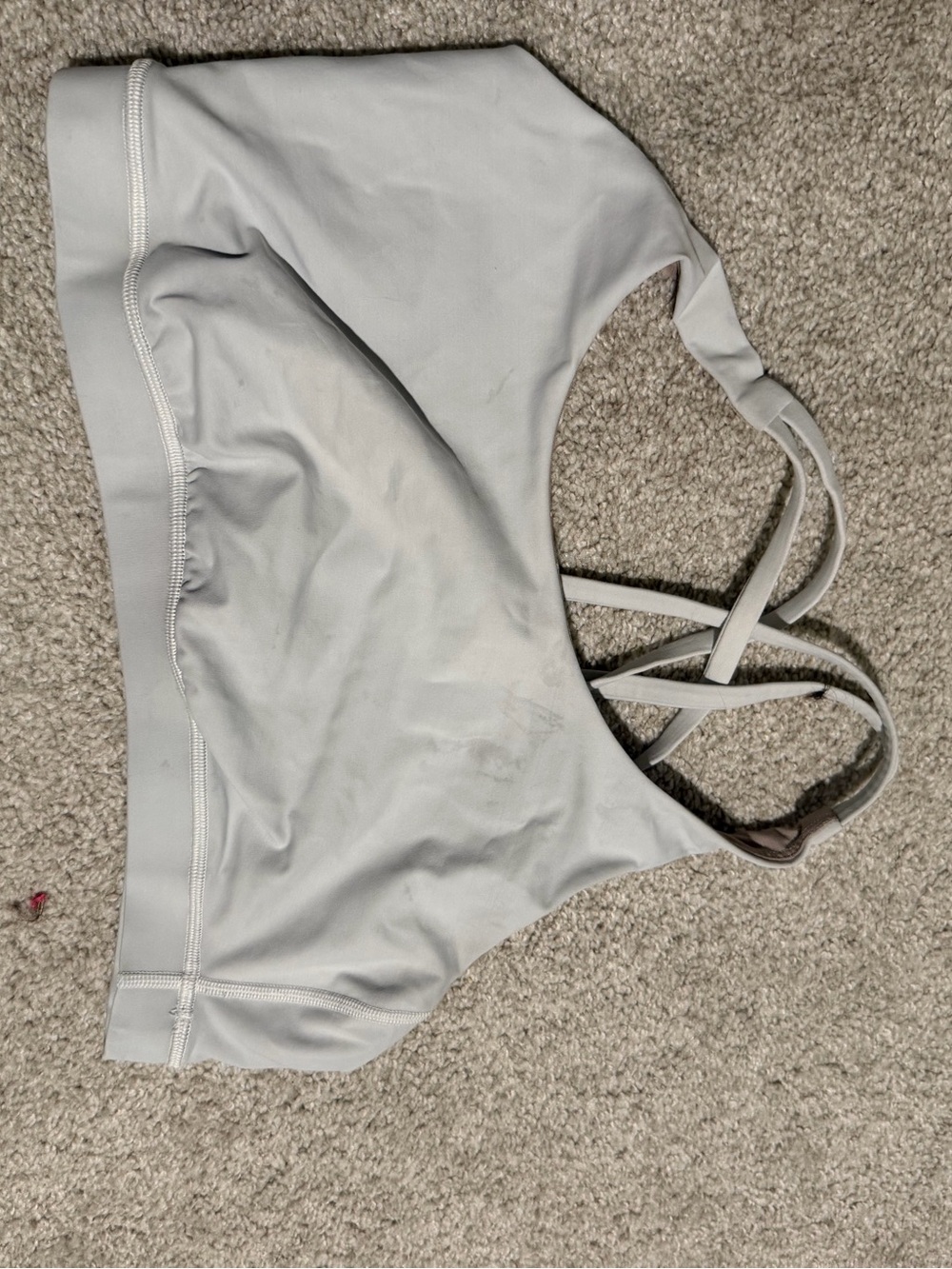 Lululemon energy Light Gray Strappy Sports Bra — Women’s Comfort Support
